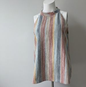 Anthropologie W5 Sz L Rainbow High Neck Tank Top